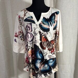 Akewei Butterfly Print Women's Top